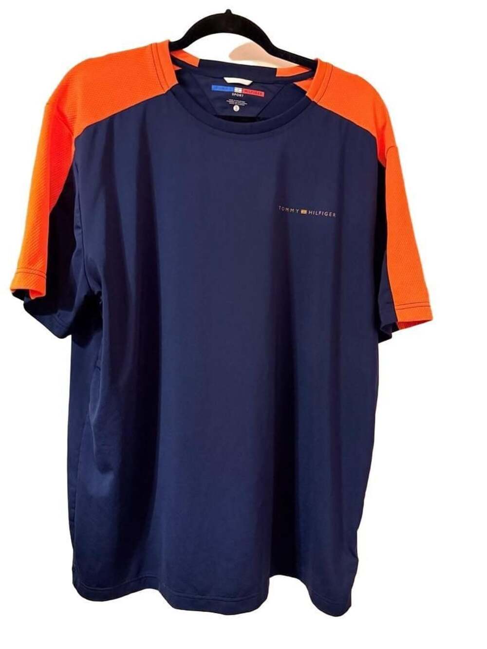 Tommy Hilfiger Sport T-Shirt Size XL Blue Orange Athletic Performance Top